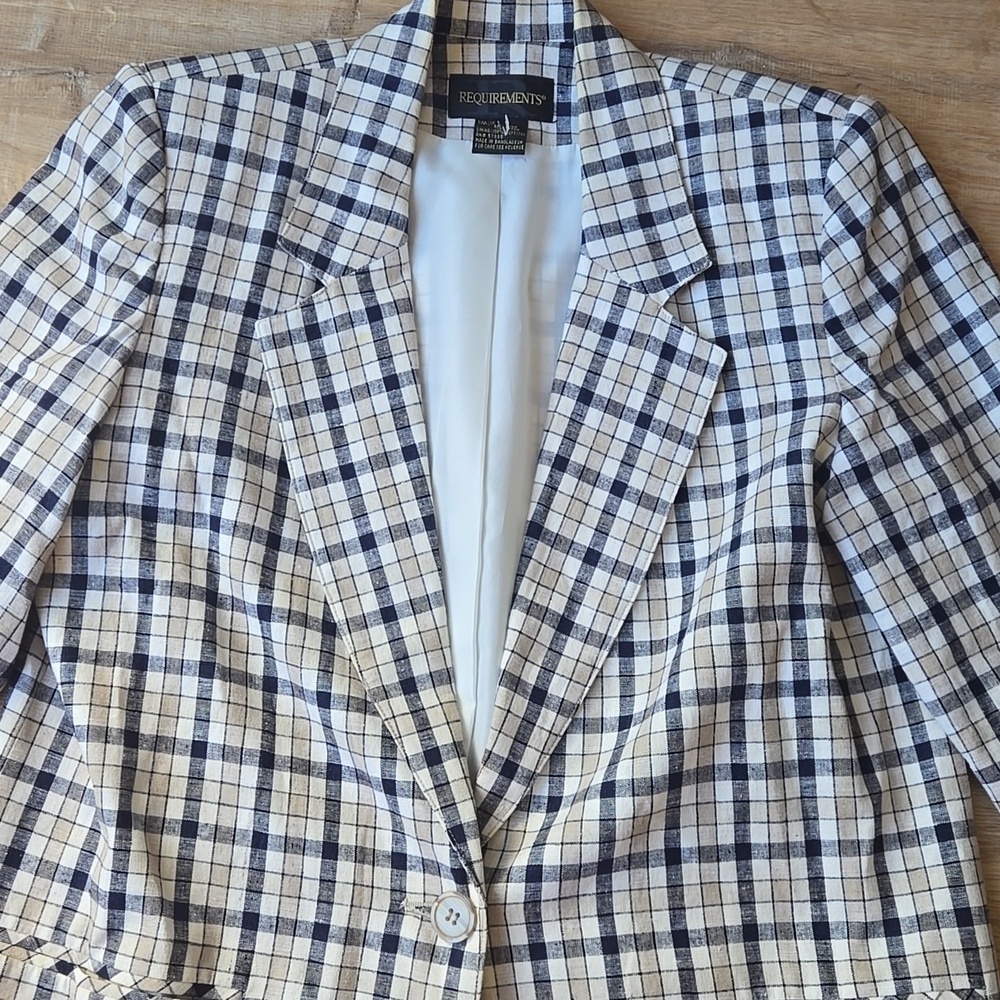 Requirements Linen Blend Plaid Blazer - Picture 2 of 10